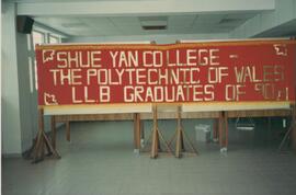 Banner with English wordings 'The Polytechnic of Wales LL.B Graduates of 1990'