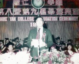 Officiating guest, Mr. Allen Lee Peng-fei at the 8th and 9th Shue Yan College Graduation Ceremony