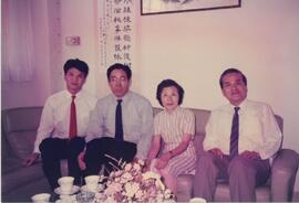 Dr. Chung Chi-yung and unidentified guests at her office