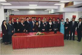 Academic cooperation signing ceremony between [National Language Work Committee of the PRC] and H...